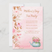 Waterverf Floral Pink Moederdag Tea Party Kaart (Voorkant)