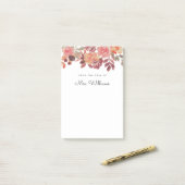 Waterverf Floral Pink Teacher Post-it Note (Op bureau)