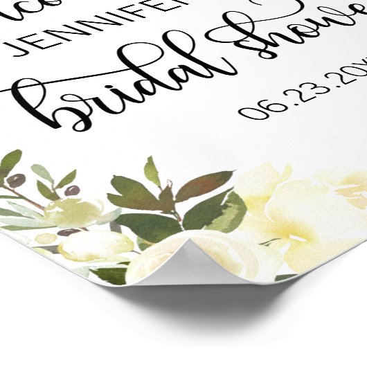 Waterverf Floral Pink Vrijgezellenfeest WELCOME SI Poster (Hoek)