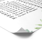 Waterverf Floral Pink Wedding Seating Chart Poster (Hoek)