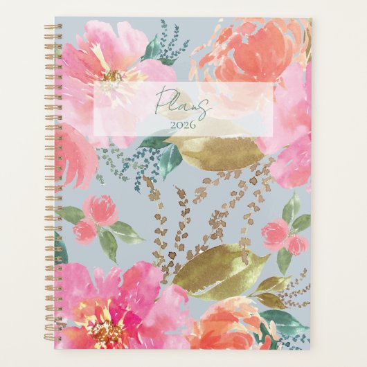 Waterverf Floral Planner (Voorkant)