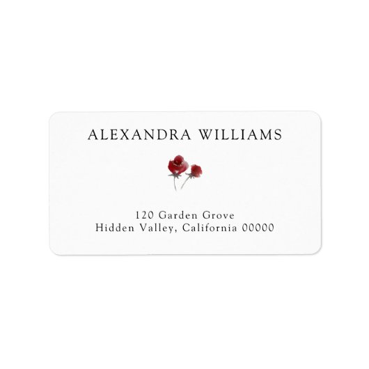 Waterverf Floral Poppy Return Address Labels (Voorkant)