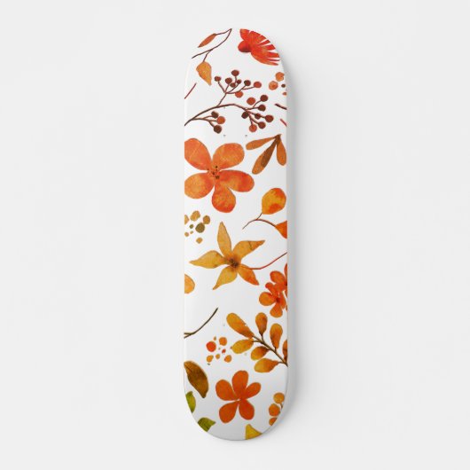 Waterverf Floral Print Skateboard (Voorkant)