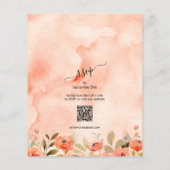 Waterverf Floral QR Code Wedding nodigt uit (Achterkant)