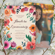 Waterverf Floral Quinceañera CUSTOM Foto