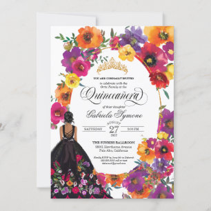 Waterverf Floral Quinceañera I Kaart