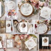 Waterverf Floral Quinceanera tafelnummer