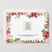 Waterverf Floral Red Poinsettia Cadeaucertificaat (Achterkant)