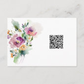 Waterverf Floral Registry Kaart met QR-code (Achterkant)