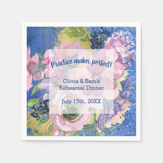 Waterverf Floral repesal Dinner Servet (Voorkant)