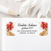 Waterverf Floral Return Address van GraduPartij Etiket (Insitu)