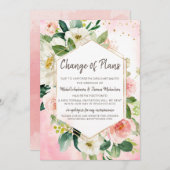 Waterverf Floral roze Save The Date (Voorkant / Achterkant)