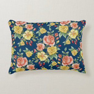 Waterverf Floral Rozen Achtergrond Accent Kussen
