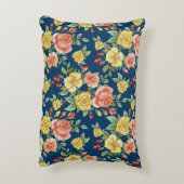  Waterverf Floral Rozen Achtergrond | Accent Kussen (Achterkant (Verticaal))