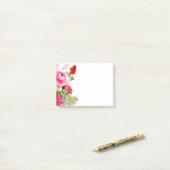 Waterverf Floral Rozen Bloemen Aangepast leeg Post-it® Notes (Op bureau)