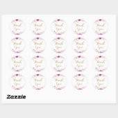 Waterverf Floral Rozen Gold Script Bedankt Ronde Sticker (Vel)