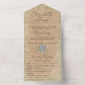 Waterverf Floral Rustic & Boho Wedding All In One Uitnodiging (Binnen)