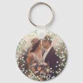 Waterverf Floral Rustic Boho Wedding Sleutelhanger (Achterkant)