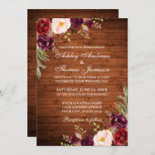 Waterverf Floral Rustic Wood Weddenschap Kaart (Voorkant / Achterkant)