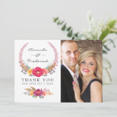 Waterverf Floral Safari Wedding Bedankkaart (Staand voorkant)