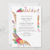 Waterverf Floral Safari Wedding Kaart (Voorkant)