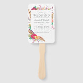 Waterverf Floral Safari Wedding Programme Handwaaier (Voorkant)