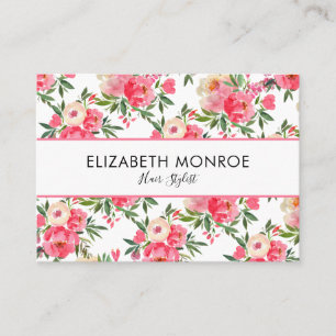 Waterverf Floral Salon Hair Stylist Makeup Artist Visitekaartje