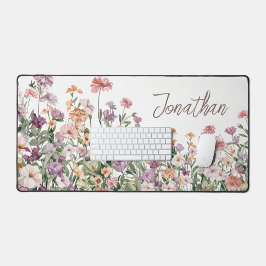 Waterverf Floral Script naam Bureaumat (Keyboard & Muis)