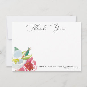 Waterverf Floral Scripting Dank u Kaart