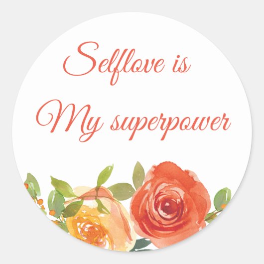 Waterverf floral selflove sticker (Voorkant)