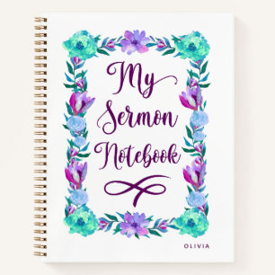 Waterverf Floral Sermon Notitieboek