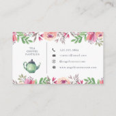 Waterverf Floral Shabby Chic Tea Room Visitekaartje (Achterkant)