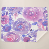 Waterverf Floral Sherpa Blanket Deken (Voorkant (horizontaal))