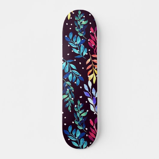 Waterverf Floral Skateboard (Voorkant)