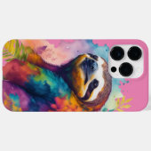 Waterverf floral sloth phone case (Achterkant (horizontaal))