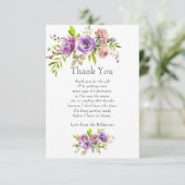 Waterverf Floral Spring Baby shower Bedankkaart (Staand voorkant)