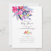Waterverf Floral Spring Baby shower Kaart (Voorkant)