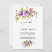 Waterverf Floral Spring Online Virtual Wedding Kaart (Voorkant)