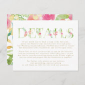 Waterverf Floral Spring Wedding Enclosure Card Informatiekaartje (Voorkant / Achterkant)