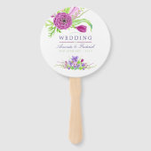 Waterverf Floral Summer Wedding Handwaaier (Voorkant)