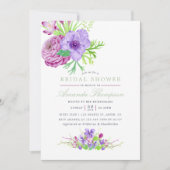 Waterverf Floral Summer Wedding Kaart (Voorkant)