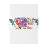 Waterverf Floral Summer Wedding Uitnodigingen Wikkel (Achterkant Voorbeeld)