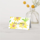 Waterverf Floral Sunflower Pattern Tent Kaart (Voorkant)