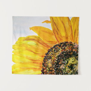 Waterverf Floral Sunflower Wandkleed