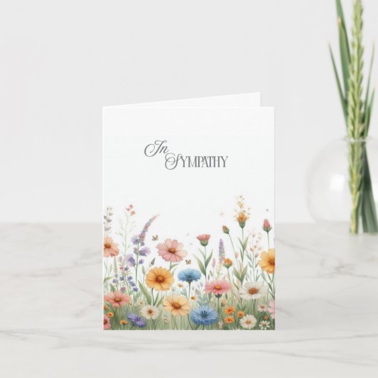 Waterverf Floral Sympathy Card Bedankkaart (Voorkant)