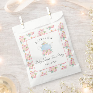 Waterverf Floral Tea BABY SHOWER Bedankzakje