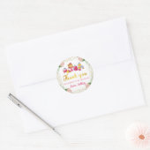 Waterverf Floral Tea Party Gold Glitter Hartelijk Ronde Sticker (Envelop)