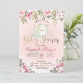Waterverf Floral Teapot Baby shower Invitation Kaart (Staand voorkant)