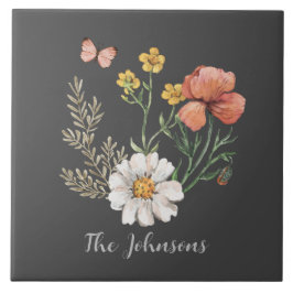 Waterverf Floral Tegeltje