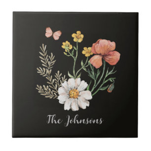 Waterverf Floral Tegeltje